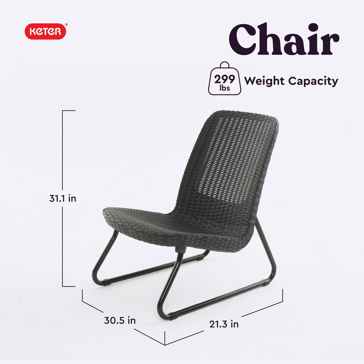 Keter Rio chair close-up showing molded resin and durable construction