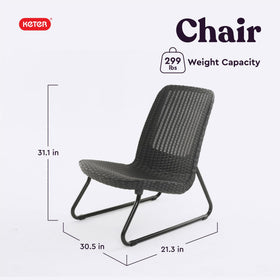 Keter Rio chair close-up showing molded resin and durable construction