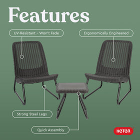 Keter Rio side table demonstrating versatile layout for limited space
