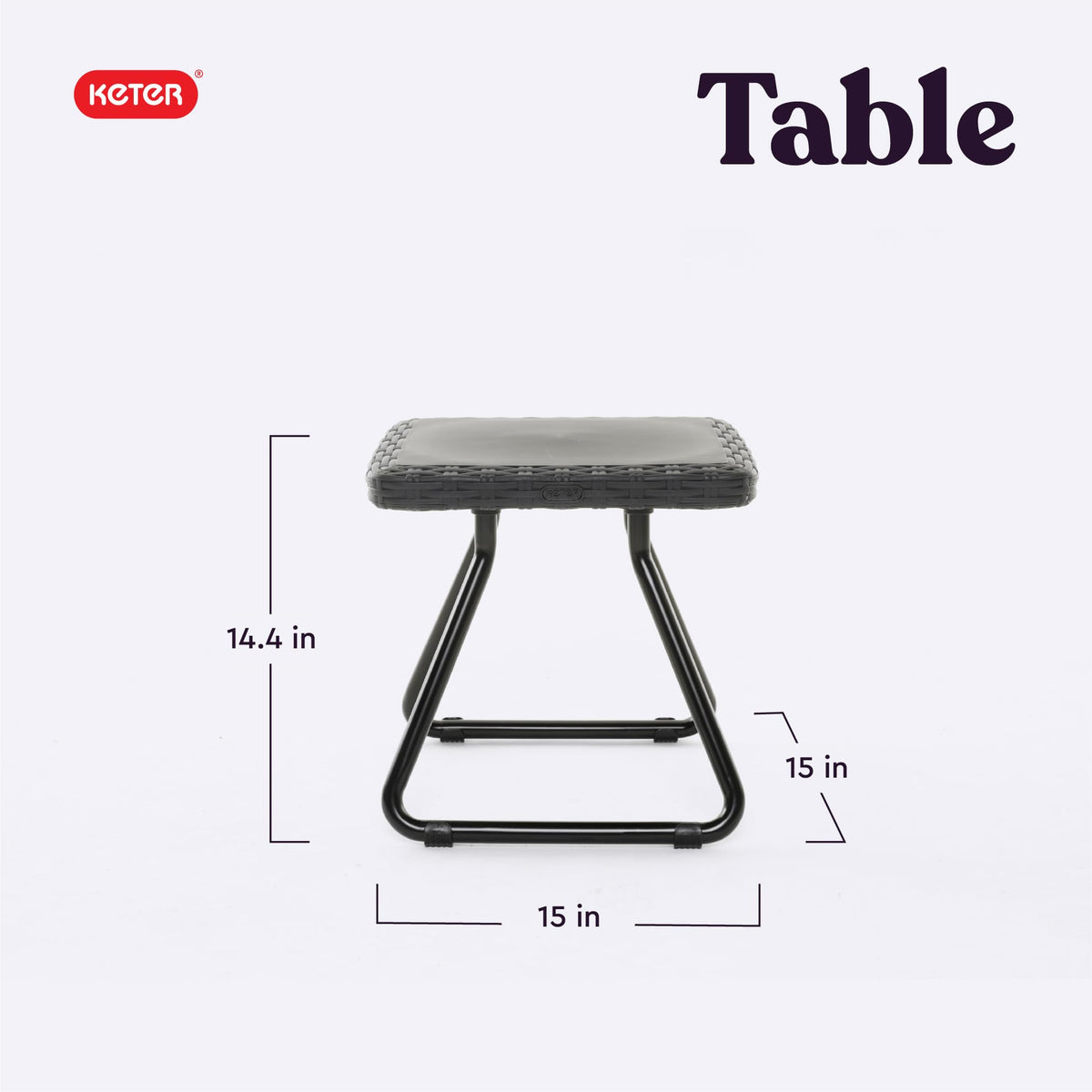 Keter Rio table top close-up highlighting a compact surface