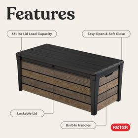 Lockable lid secures items and protects them from weather.