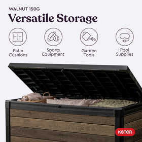 Keter Signature Decocoat deck box complements backyard design
