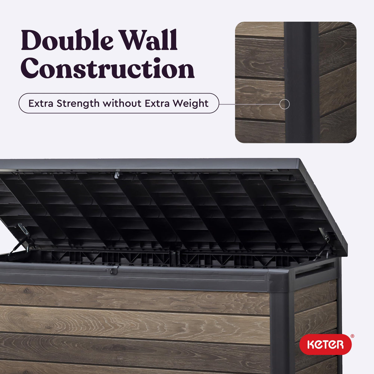 Keter Signature Decocoat deck box resilience against sun and rain
