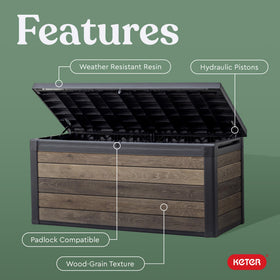 Keter Signature Decocoat wood-look texture close-up for natural wood feel