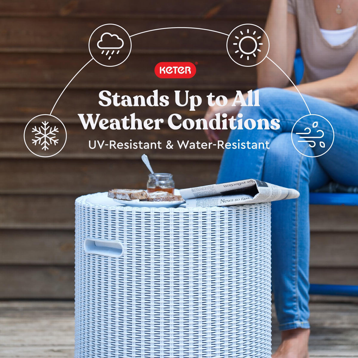 Keter Weather-Resistant Resin Table for durable outdoor use season after season.