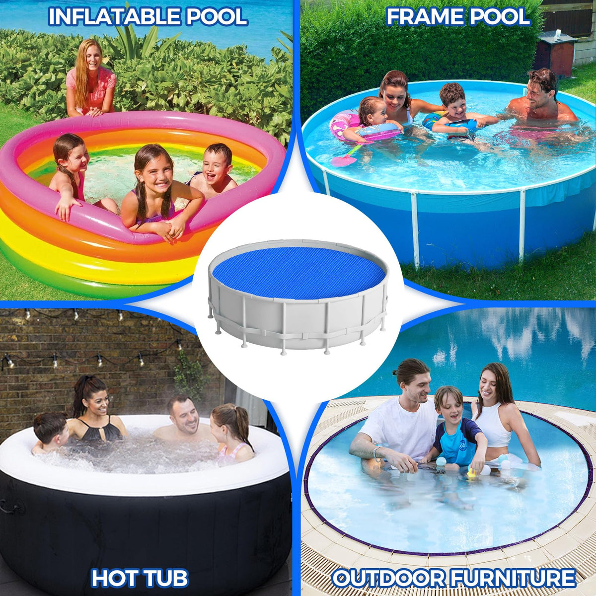 KETNET cover reduces evaporation on a sunny pool day.