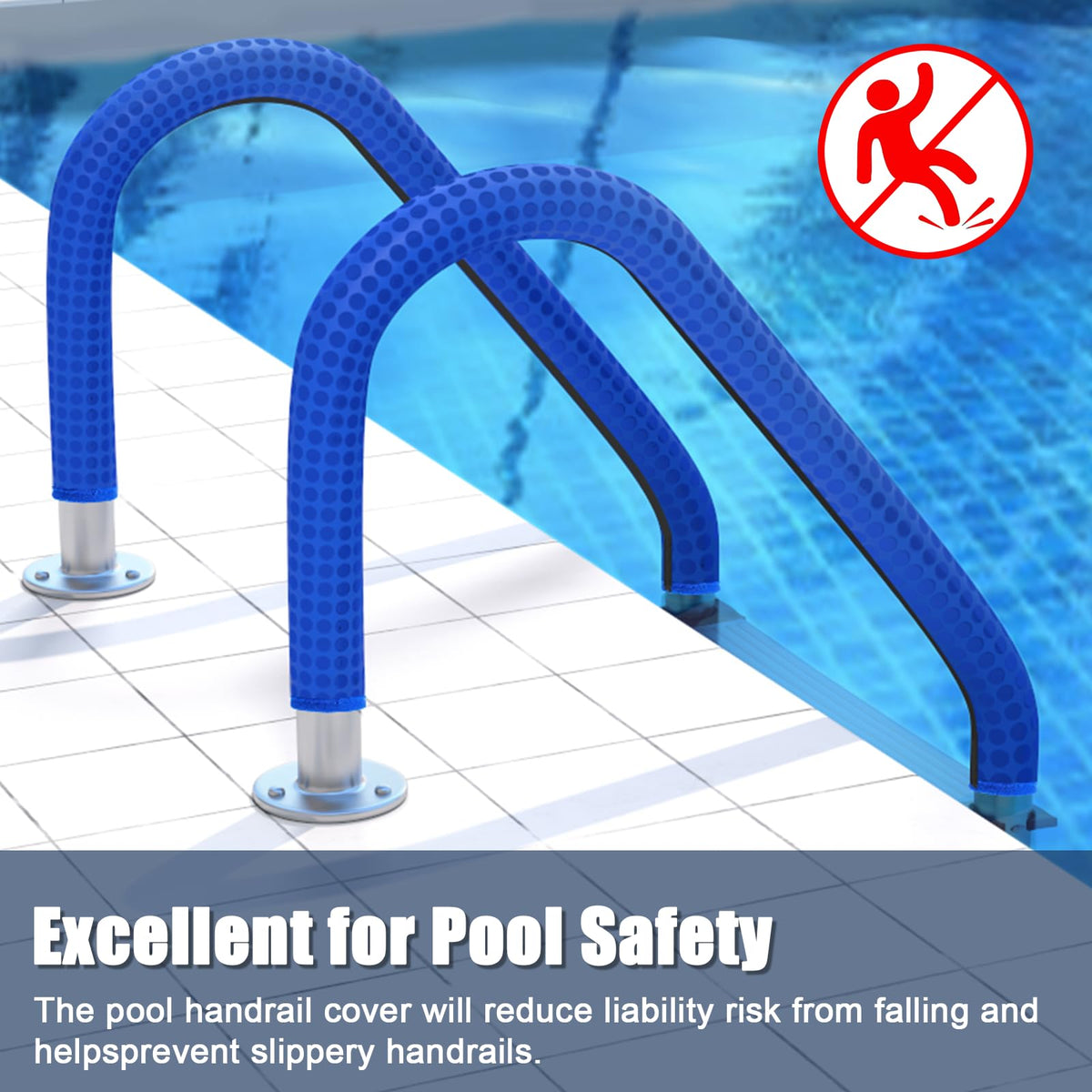 KETNET blue anti-slip surface close-up on handrail cover