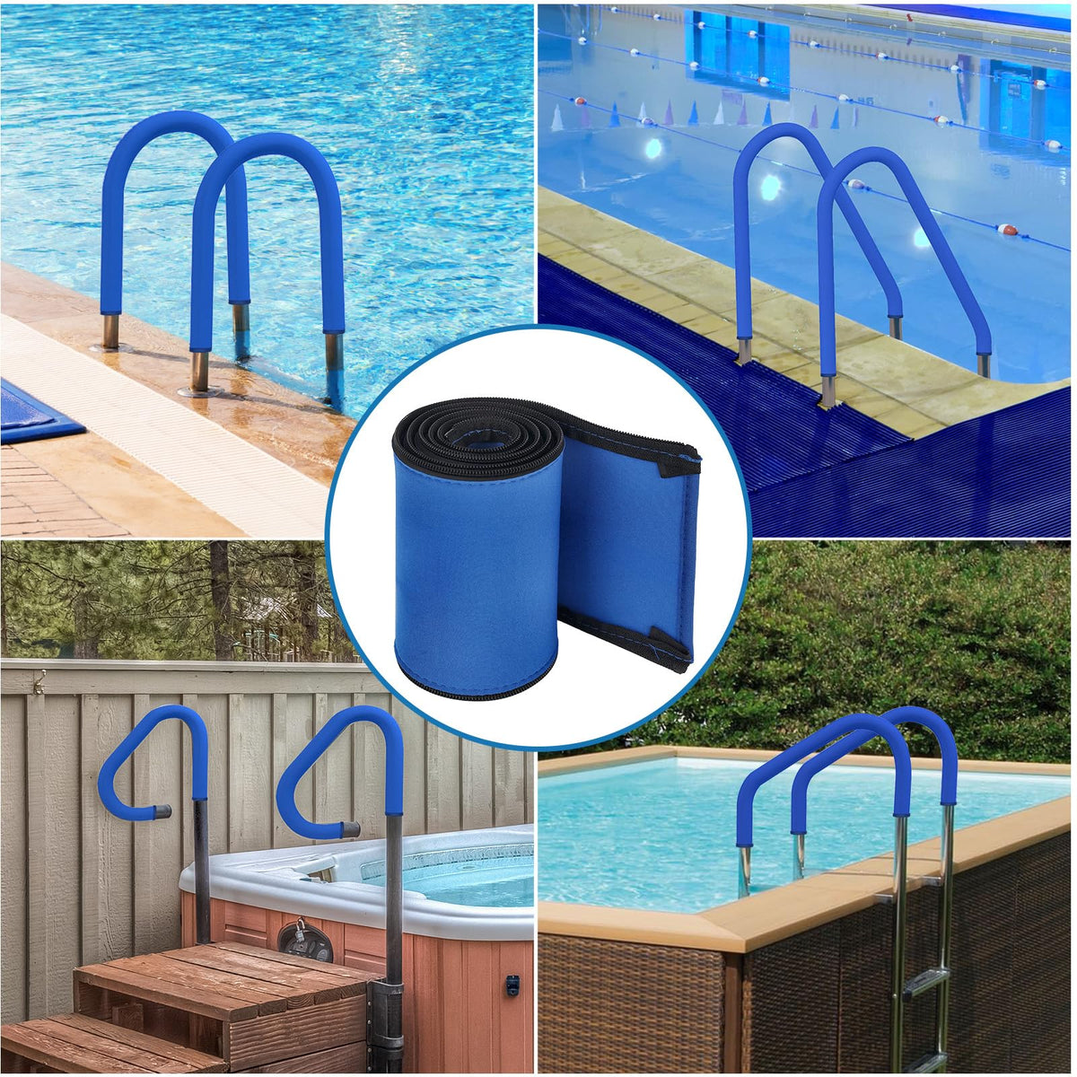 KETNET easy installation on blue handrail cover