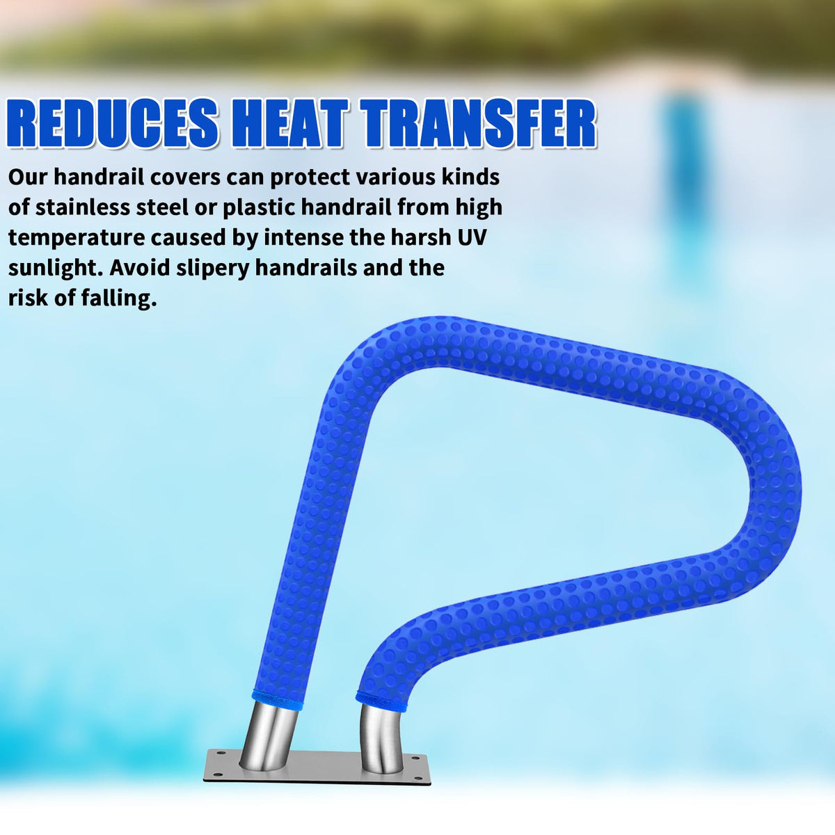 KETNET durable, weatherproof pool handrail cover for high-traffic areas.
