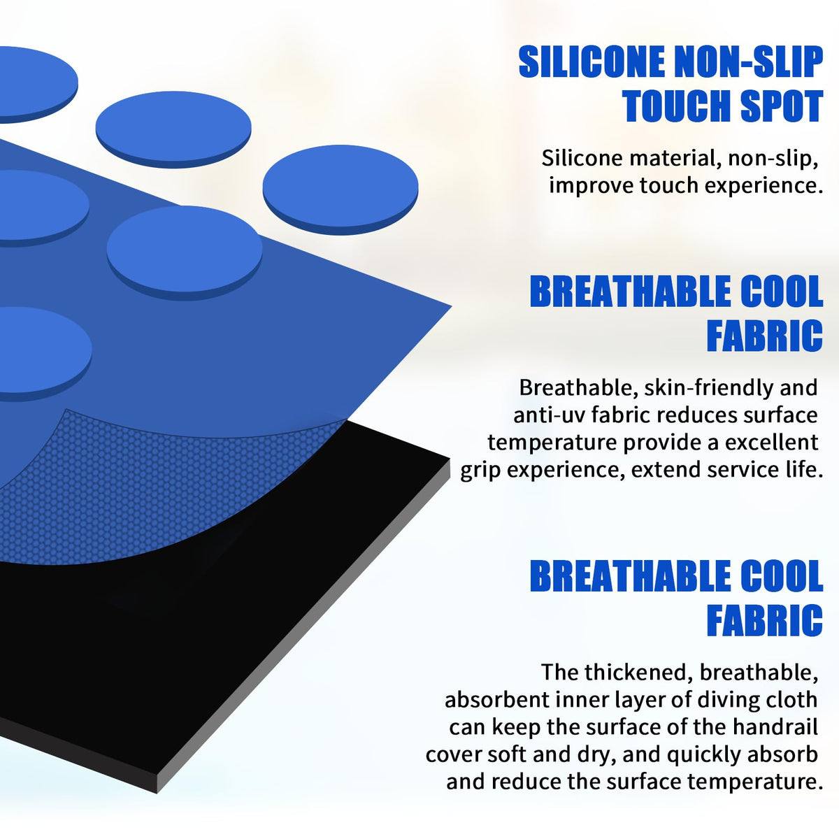 KETNET heat-resistant handrail cover prevents hot rail contact