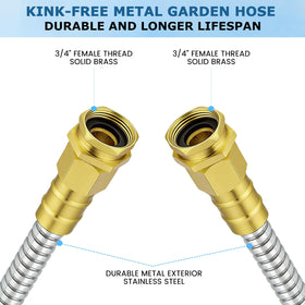 KETTOYA hose with solid brass fittings resists corrosion for secure connections