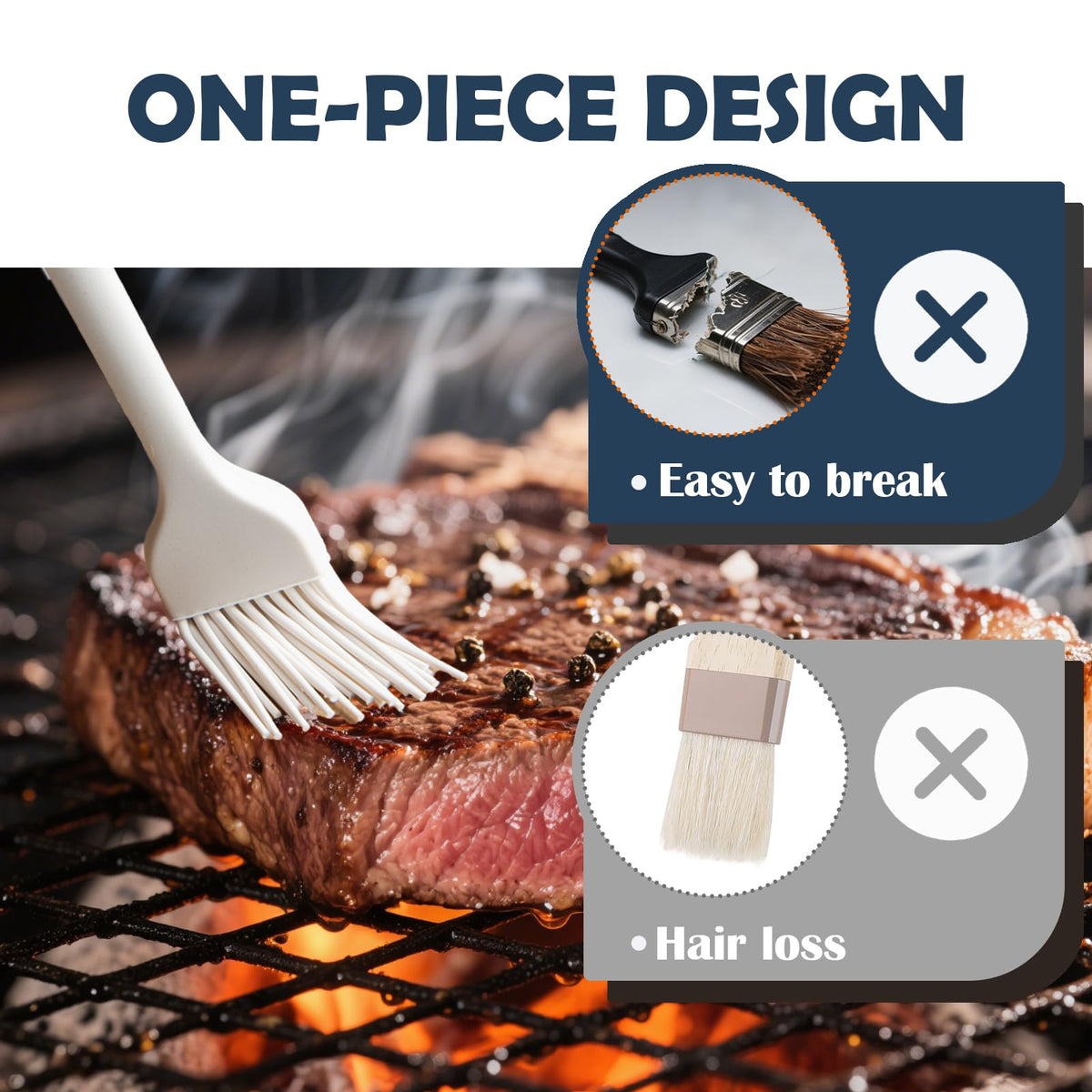 KEUYE silicone meat brush applying sauce with even coating on meat