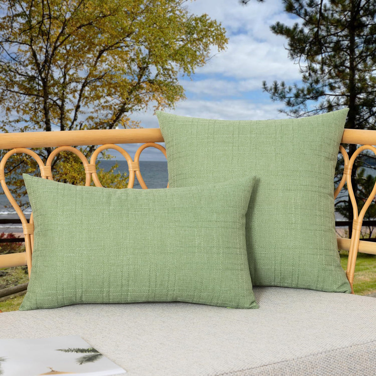 Kevin Textile hidden zipper pillow cover 18x18 sage green for easy insert