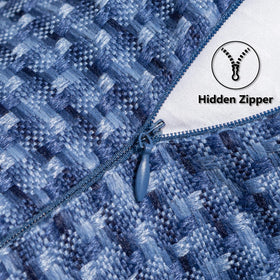 Kevin Textile invisible-zipper navy pillow cover with clean look.