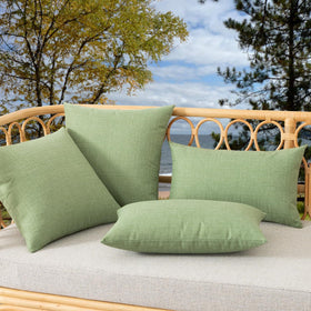 Kevin Textile machine-washable outdoor pillow cover 18x18 sage green