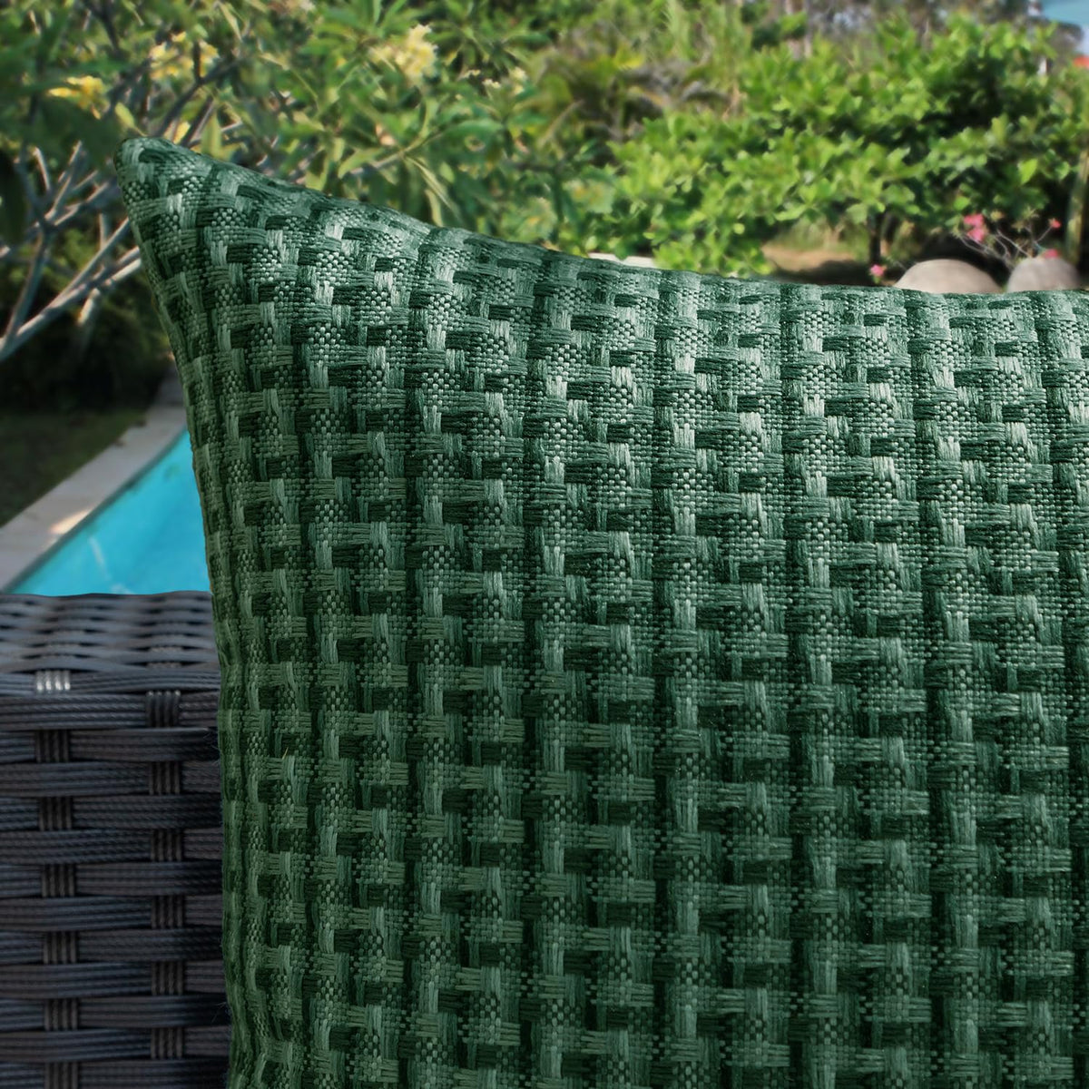 Kevin Textile weatherproof pillow cover suitable for patio and balcony.