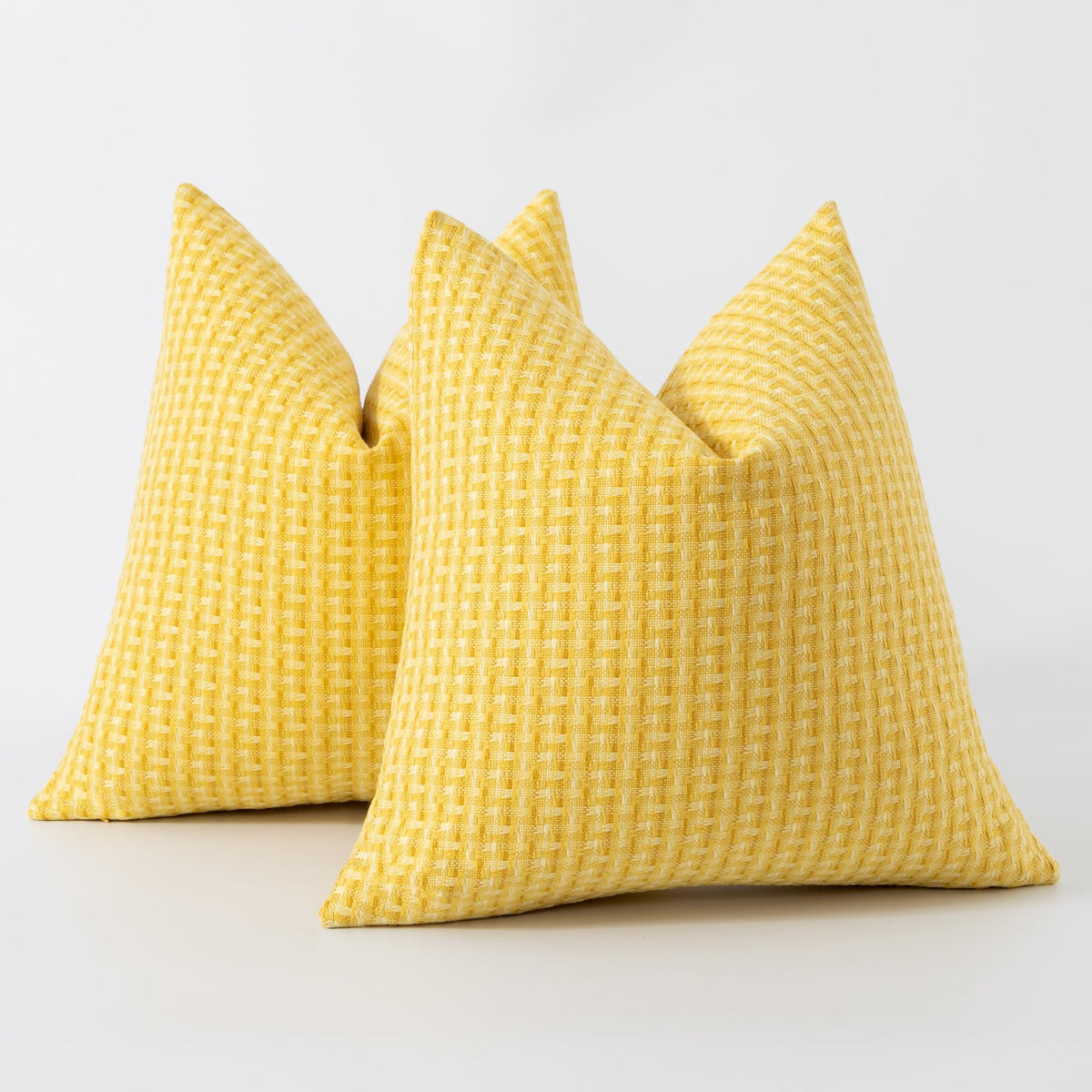 Kevin Textile pack of two pillow covers yellow, ready for garden setups