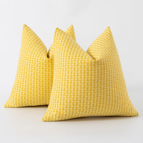Kevin Textile pack of two pillow covers yellow, ready for garden setups