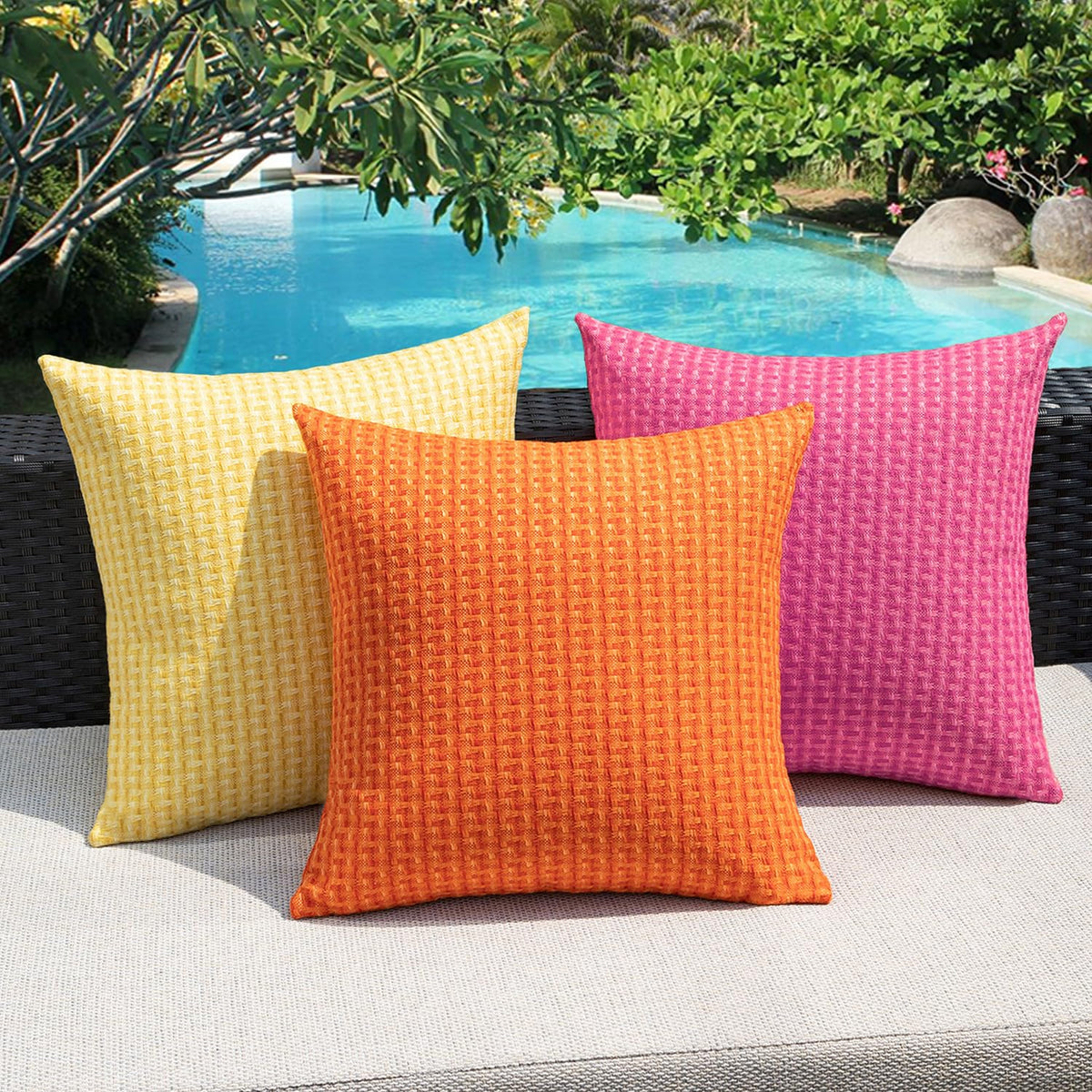 Kevin Textile poolside-ready cover for garden or outdoor seating.