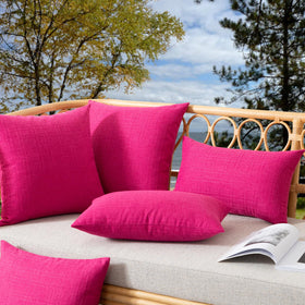 Kevin Textile Valentines Pack hot pink color accents on furniture.