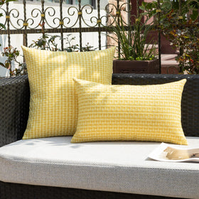 Kevin Textile weatherproof pillow cover yellow, designed for outdoor spaces