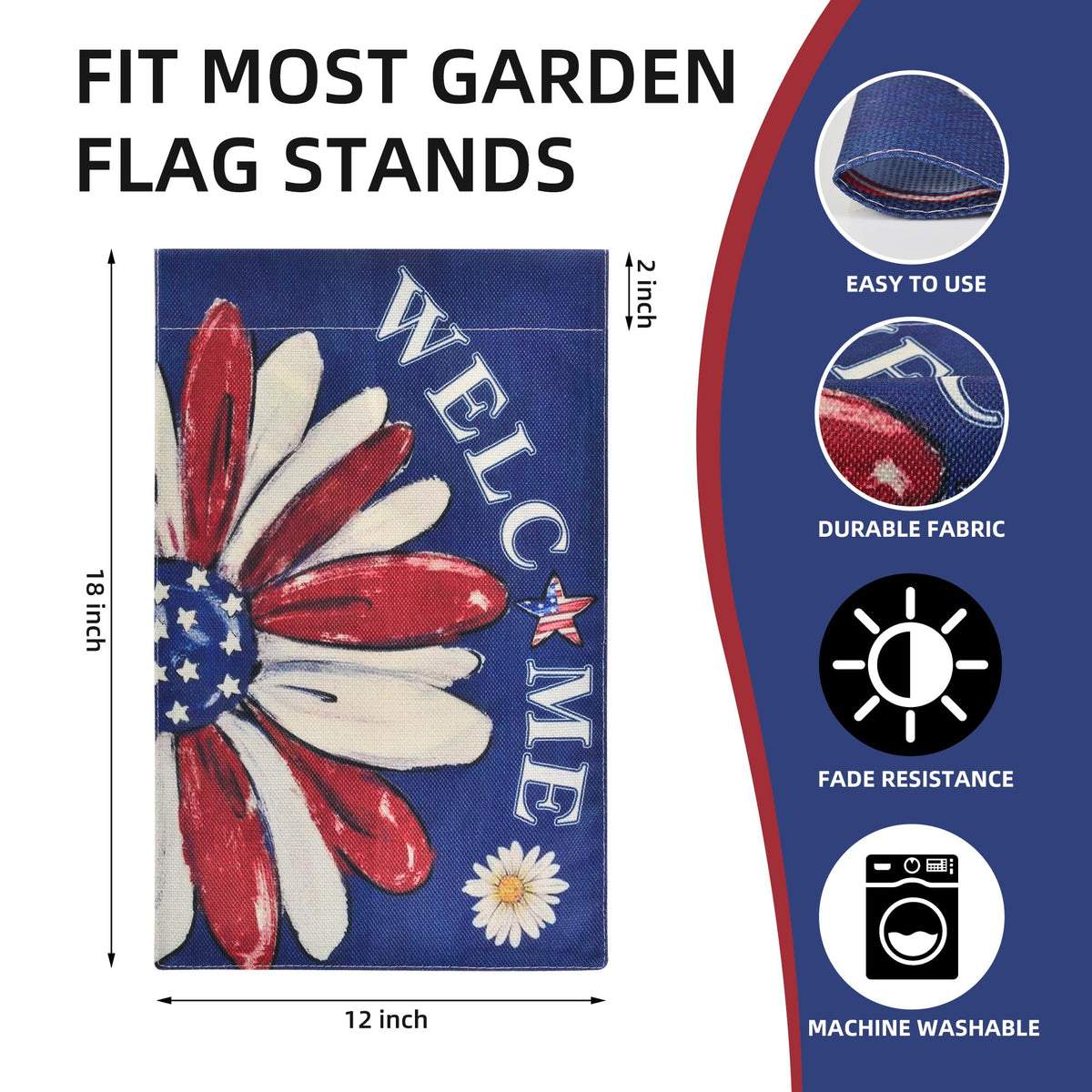Kevinste 12x18 decorative flag for Memorial Day and seasonal decor.