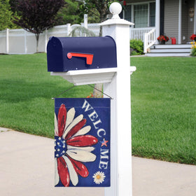 Kevinste patriotic garden flag blue welcome sign for porch and lawn.