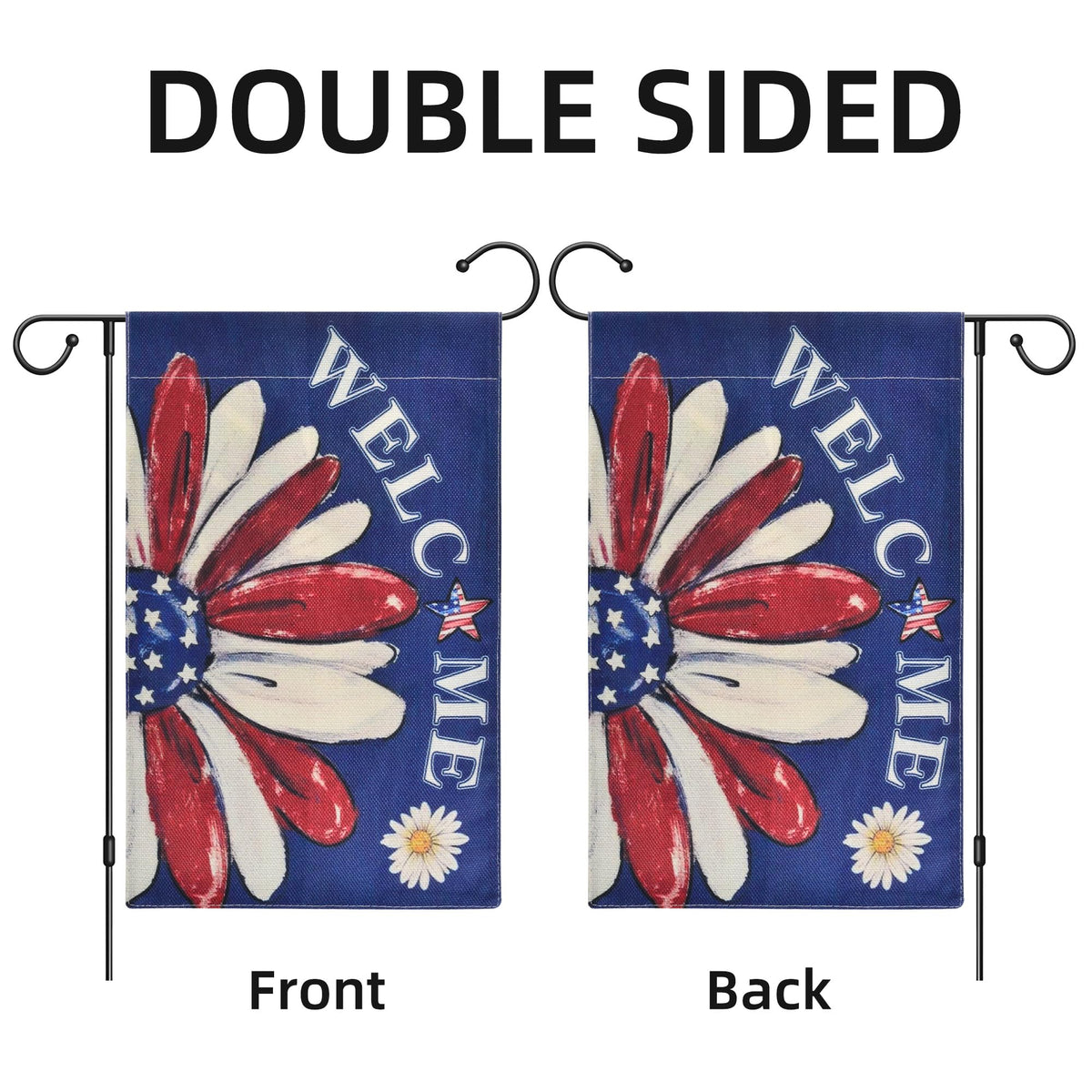 Kevinste blue welcome flag for deck, patio or veranda.