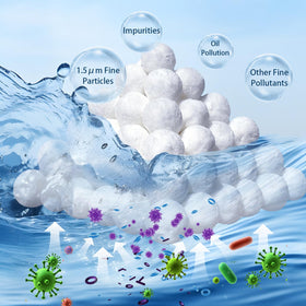 Kevsuvqin pool filter balls compatible with various filters including sand and DE.