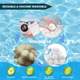 Kevsuvqin pool filter balls easy to install and reduces backwashing.