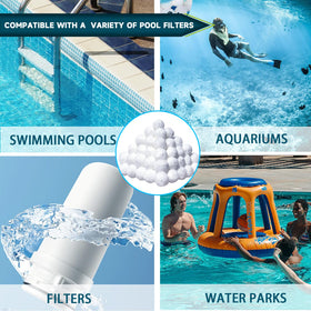 Kevsuvqin pool filter balls 3.53 lb set includes wash bag.