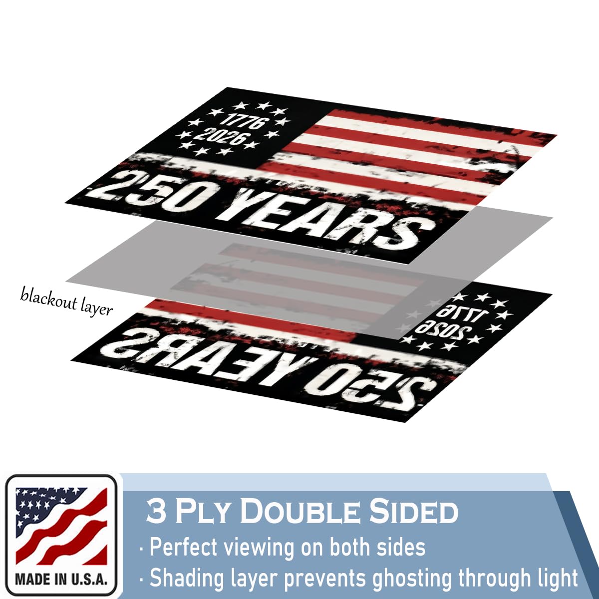 KEYCA flag back view demonstrates clear readability from both sides.