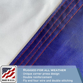 KEYCA Tennessee State Flag with two brass grommets for easy, durable hanging.