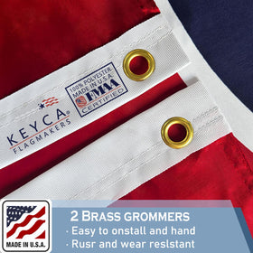 KEYCA Tennessee State Flag UV-resistant 220 denier polyester keeps colors bright in sun.