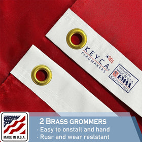 KEYCA USMC flag with brass grommets for secure mounting.