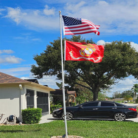 KEYCA USMC flag quad stitched corners for durability