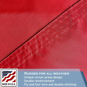 KEYCA USMC flag quad-stitched tail adds durability.