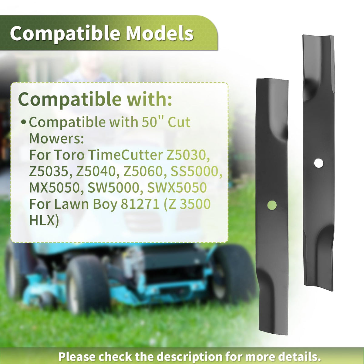 Keycci 50-inch deck blade assembly for easy installation