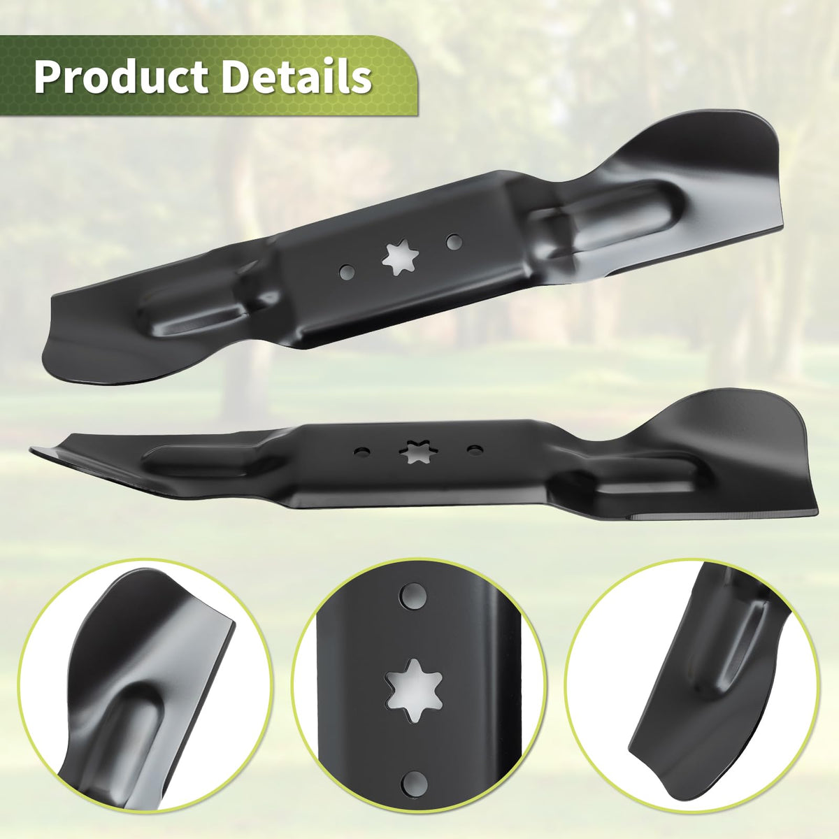 Keycci 60-inch hi-lift blade pack designed for mulching and clippings management