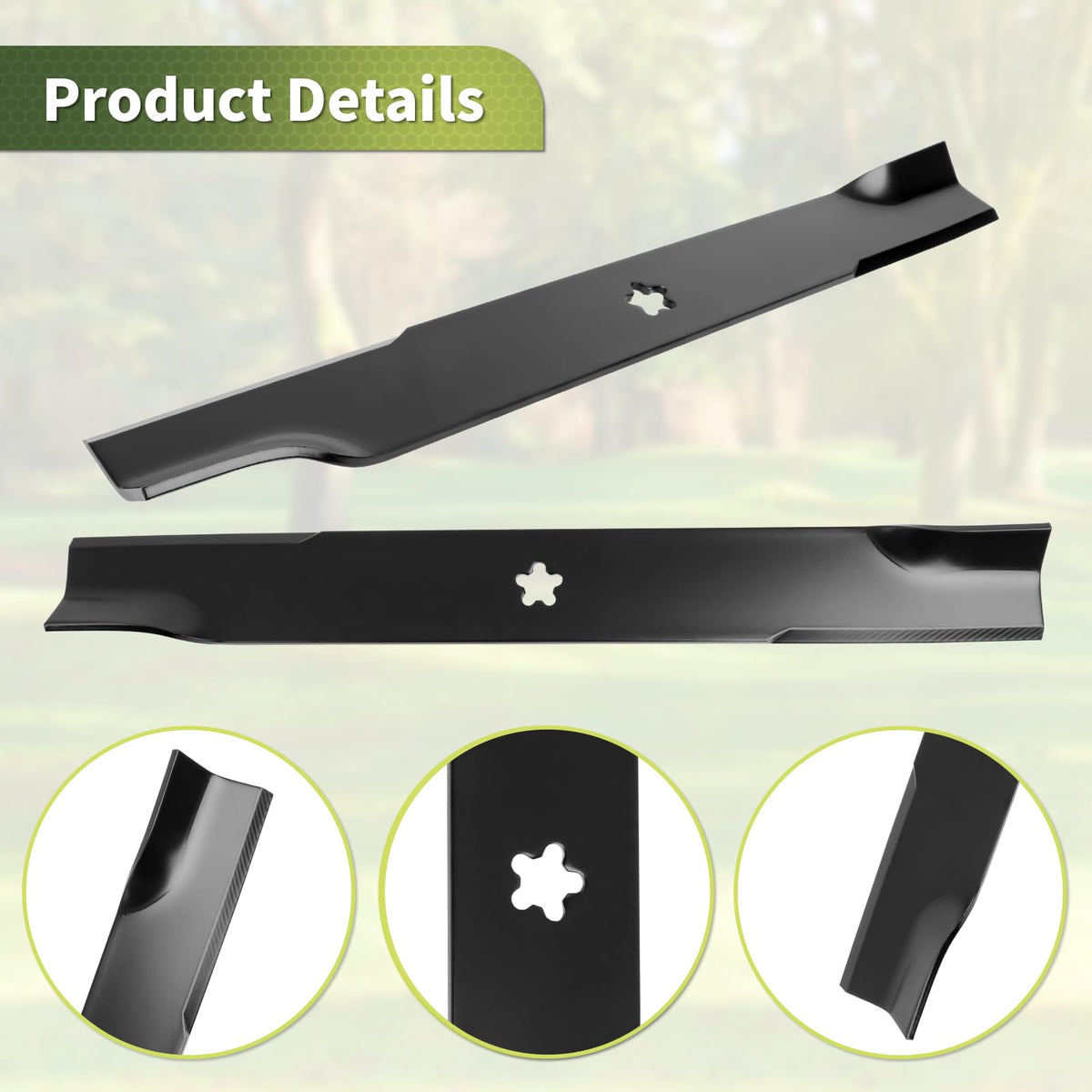 Keycci blade hub with a five-point star center ensures secure mounting.