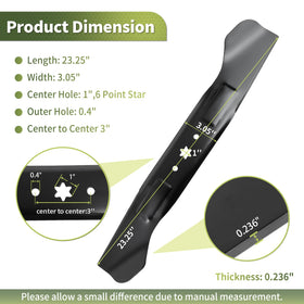 Keycci 2-pack blades designed for 46-inch decks provides quick replacement and consistent performance.