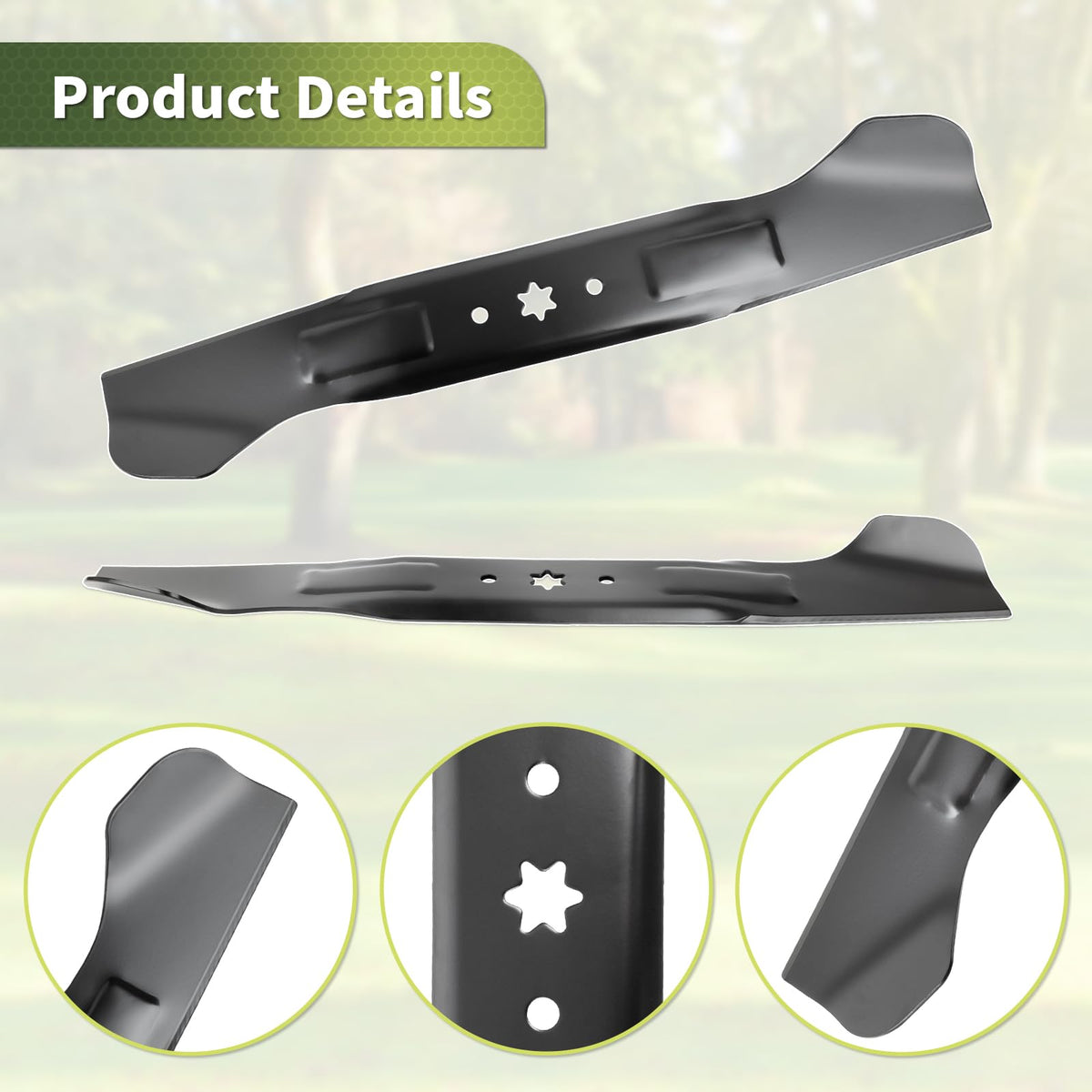 Keycci high-lift blade assembly optimized for improved airflow and bagging efficiency.