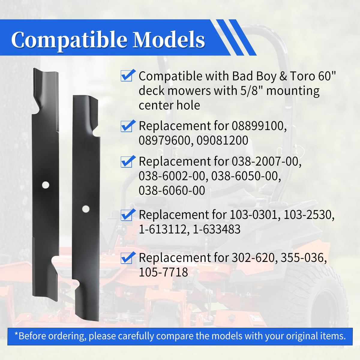 Keycci replacement blades cover multiple OEM part numbers for easy cross-compatibility