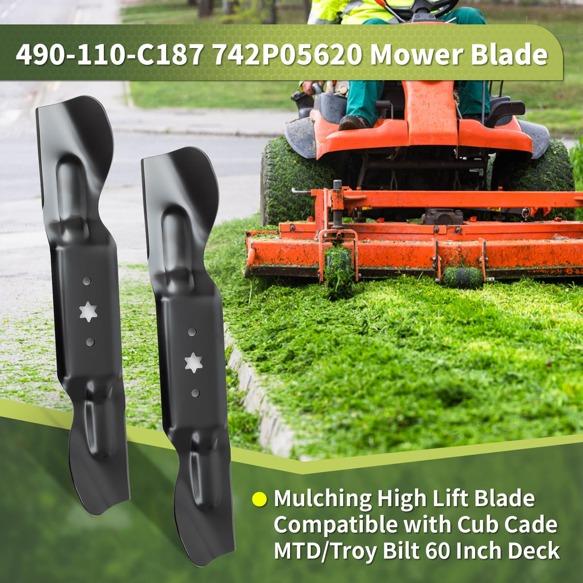 Keycci rust-resistant blade for reliable performance across Cub Cadet and MTD models