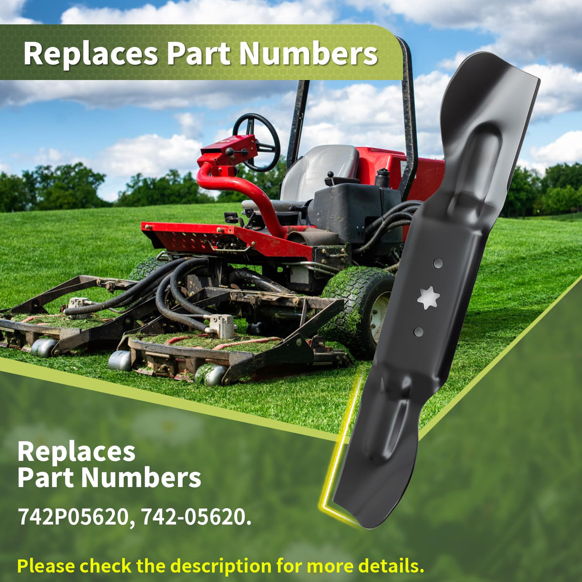Keycci sturdy steel construction for long-lasting mower blade life in challenging conditions