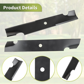 Three-pack blades provide durable replacements to minimize downtime during lawn care.