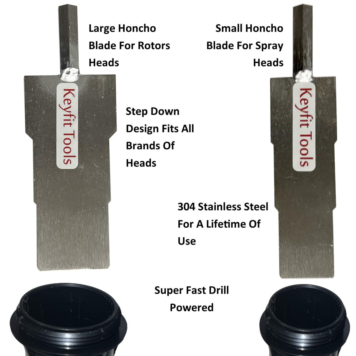 Keyfit Tools heavy duty 304 stainless steel construction lasts through many sprinkler jobs.