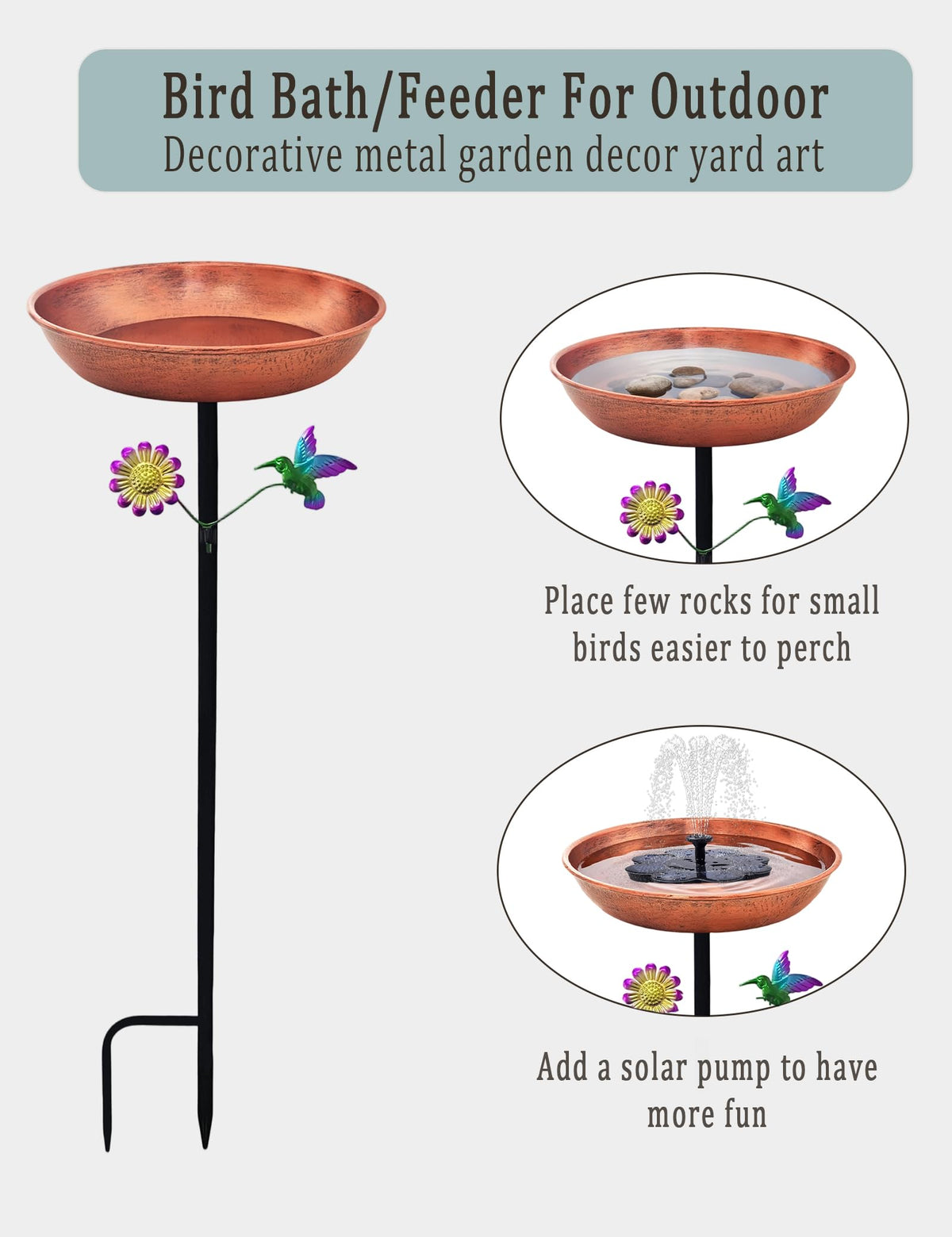 Keygift multi-use design supports both bathing and seed feeding for birds.