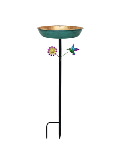 Keygift freestanding bird bath with 11-inch bowl shown outdoors for birds and garden use