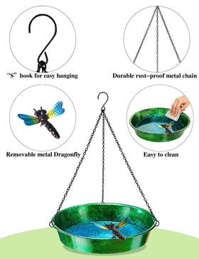 Keygift hand-painted garden bird bath adds color and appeal.